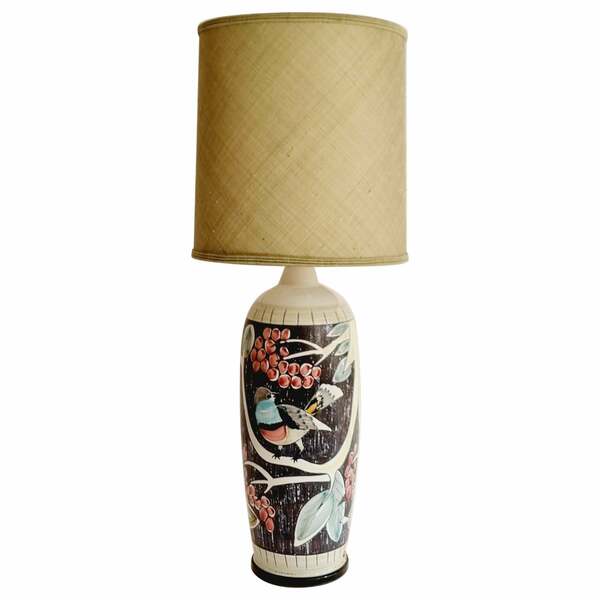 Nila Ceramic Table Lamp, Handmade In Sweden, Mid 1900s.