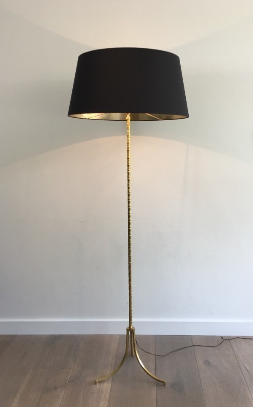 Neoclassical Faux Bamboo Brass Floor Neoclassical Faux Bamboo Brass Floor