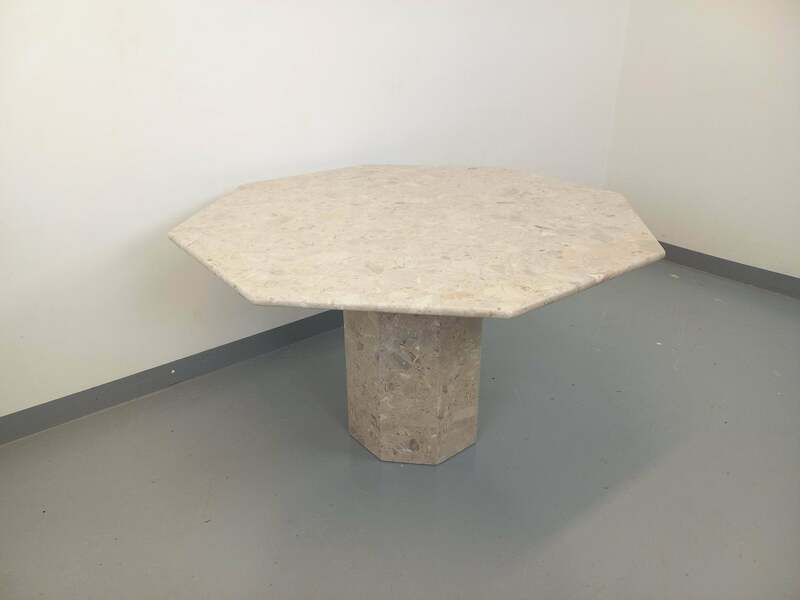 Octagonal Marble Table, 1970s, Vintage