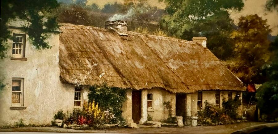 Thatched Cottage Scene. Players Mixed Medium, Original Artwork Created By Artists Who Worked For Mardon Son & Hall Ltd Bristol