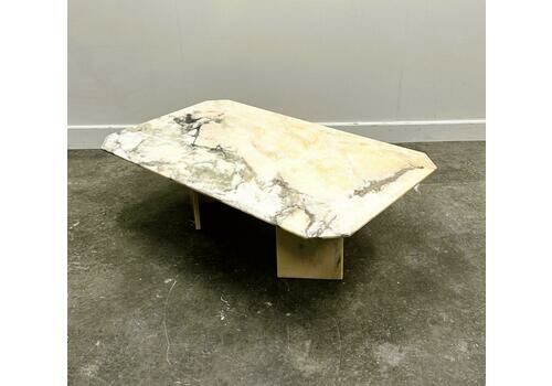 Vintage Pink And Gray Marble Coffee Table, Italy. 1980s