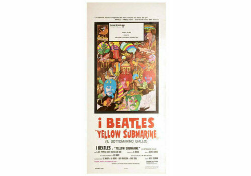 Peter Max, Milton Glaser Beatles Yellow Submarine Pop Art 1968 Original Vintage Locandina On Linen, 1968