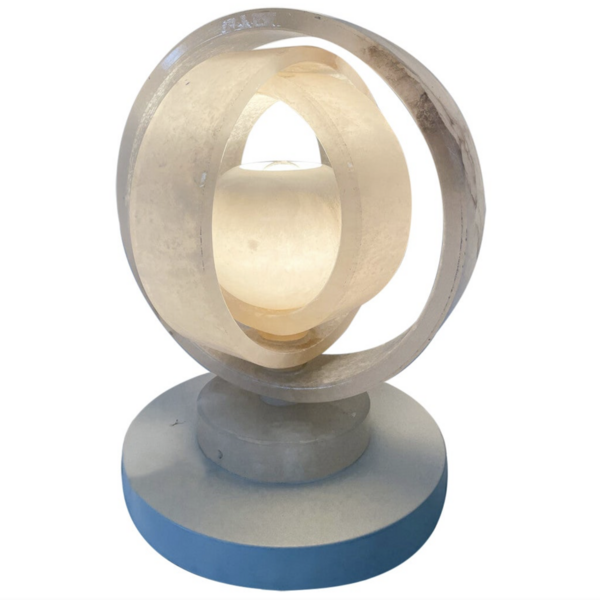 Mid Century Spherical Alabaster Lamp, 1960s