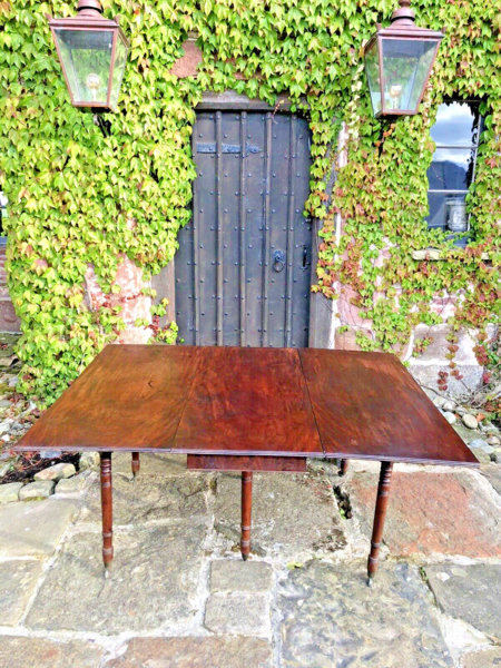 English Original Antique Drop Leaf Breakfast Dining Table Circa 1800