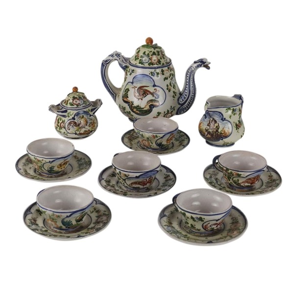 Antique Tea Set Majolica Of Albisola Italy 1930s Vinterior