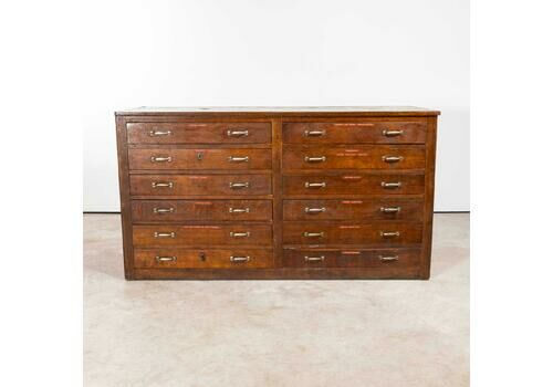 1940’s Large French Bank Of Drawers – Twelve Drawers