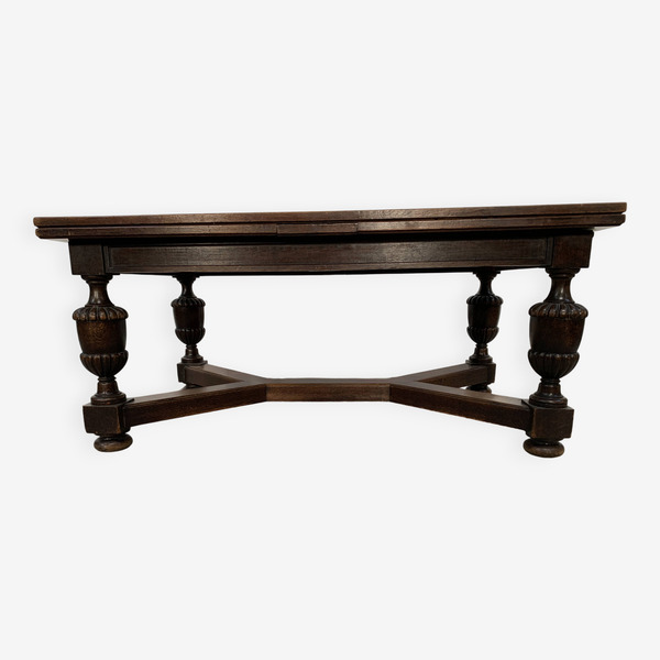 Renaissance Style Table In Oak, 20th Century