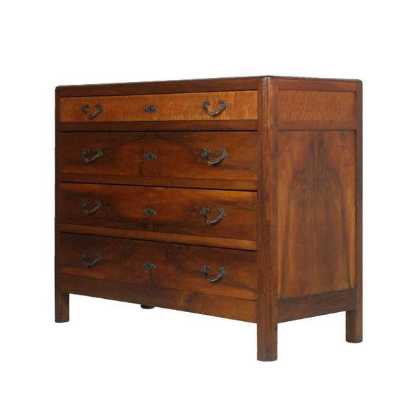 Art Deco 1920s Commode Dresser Mirrored, Solid Walnut And Burl Walnut, Sanitized And Wax Polished photo furniture