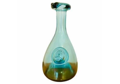 Vintage 1960s Danish Turquoise Holmegaard Glasværk "Viking" Carafe Designed By Ole Winther