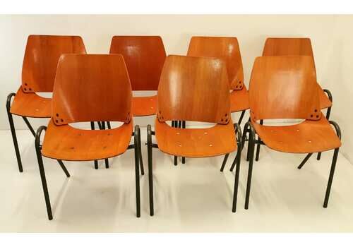 1 Of 7 Rare Lupina "Shell" Chairs By Niko Kralj For Stol Kamnik / Industrial Designer Chair / Office Chair / Made In Yugoslavia / 1960s