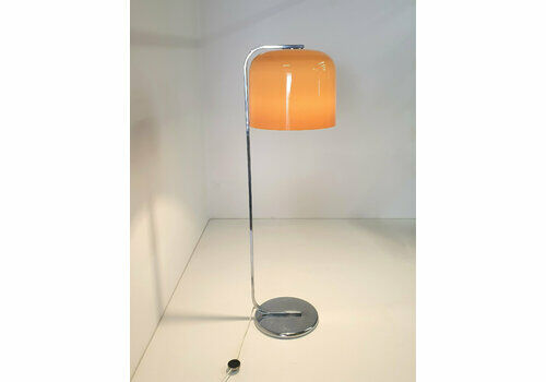 Brown Alvise Floor Lamp By Luigi Massoni For Guzzini / Made By Meblo Yugoslavia / Extremely Rare Mid Century Floor Lamp / 60s Italy