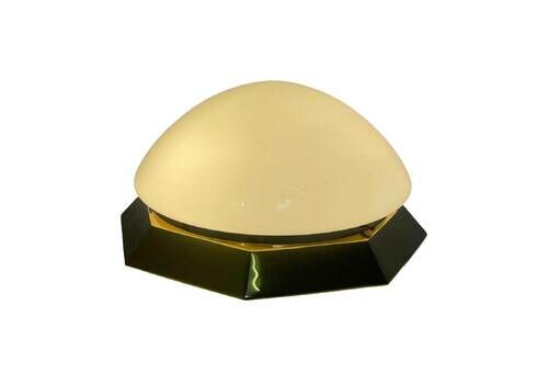 Art Deco (Style)   Deknudt Lustrerie   Solid Brass And Opaline Glass Ceiling Mounted Lamp   In Great Condition   Vintage Italian