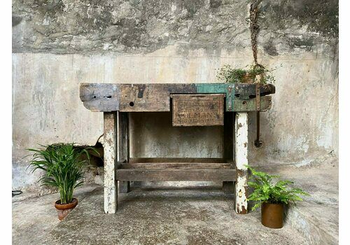 Antique Industrial Workbench
