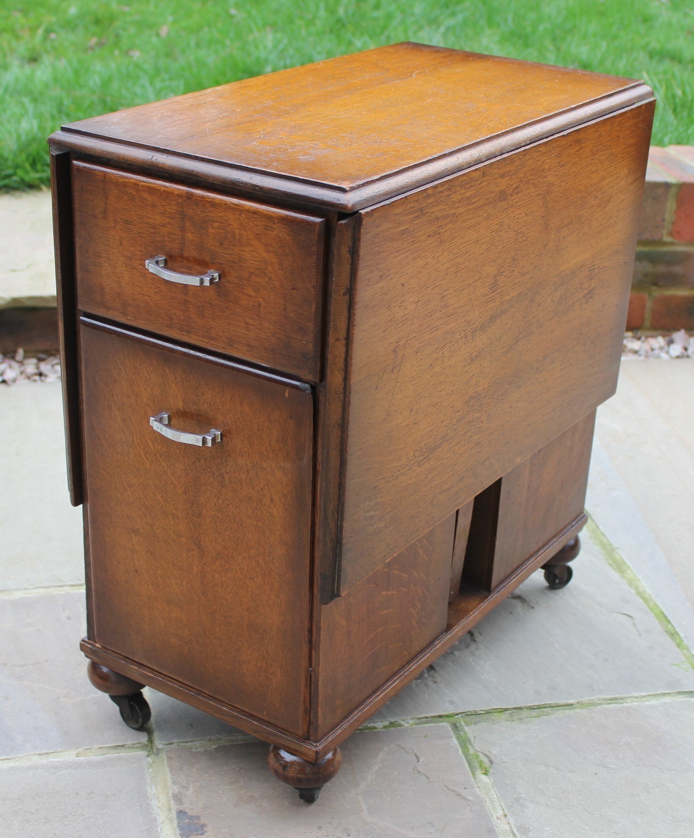 Antique Drop Leaf Table With Storage Antique Poster