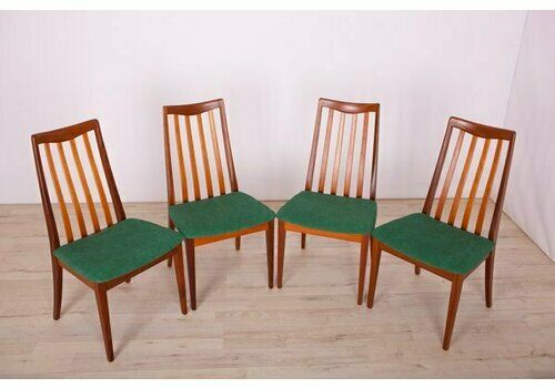 Fabric And Teak Dining Chairs By Leslie Dandy For G Plan, 1960s, Set Of 4