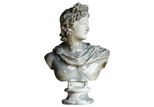 19th C Classical Plaster Bust Apollo By Louis Brugiotti London Grand Tour