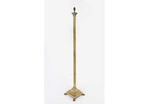 Neoclassical Brass Corinthian Column Standard Lamp  19th C