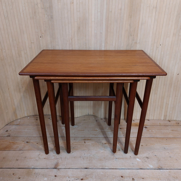 Fab Vintage Mcm 1960s Danish Made In Denmark Dyrlund Set Of 3 Nesting Tables photo furniture