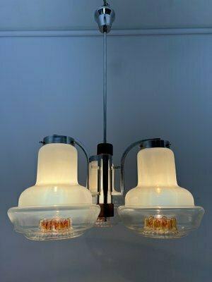 Pendant In Opaline Glass From Mazzega, 1970s