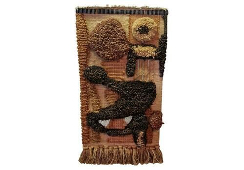 Oriental Macrame Artisan Wall Hanging, Middle East 1960s