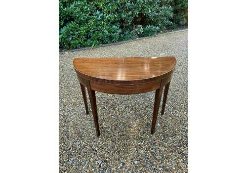 19th Century Georgian Mahogany Inlaid Demi Lune Card Table