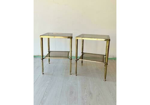 Pair Of Vintage Brass Side Tables