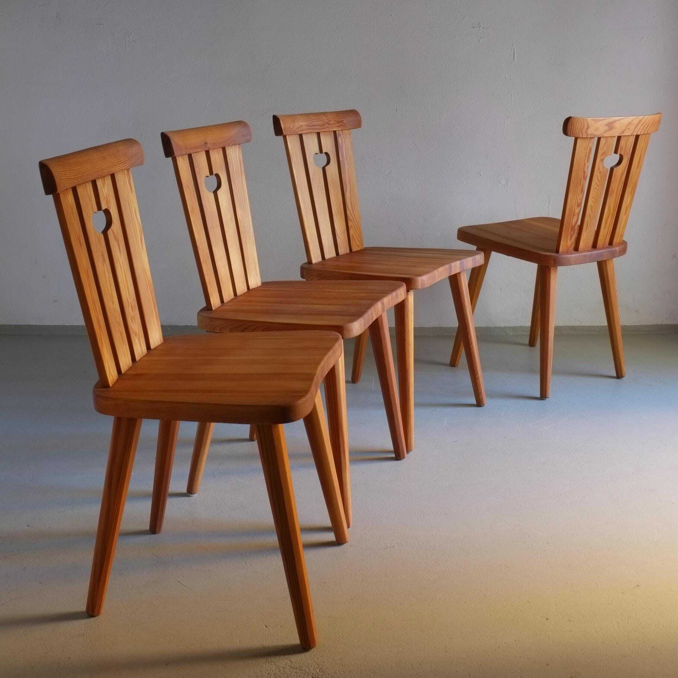 Rustic Pine Chairs By Goran Malmvall Sweden 1940s Vinterior