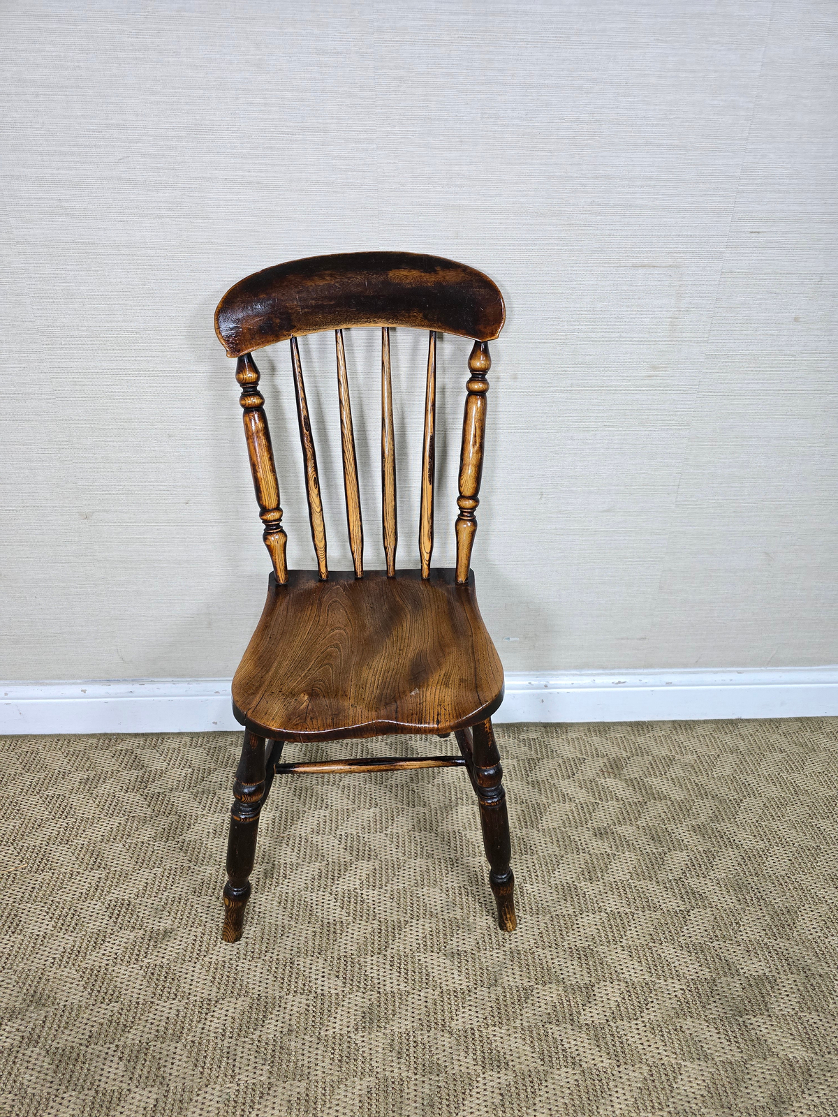 An Antique 19th Century Elm And Oak Single Windsor Chair ~Delivery