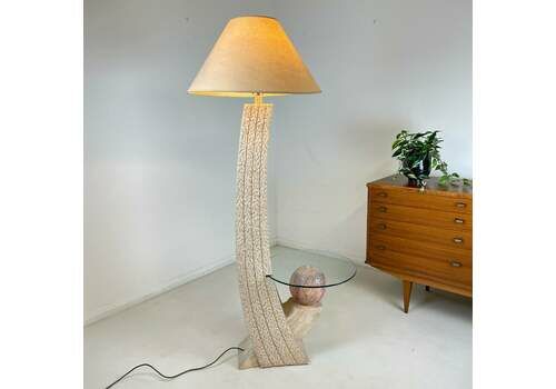 1980s Post Modern Tessellated Standard Lamp Table