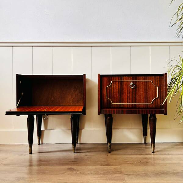 Vintage Pair Nightstands Bedside Tables Additional Side Tables 1980s