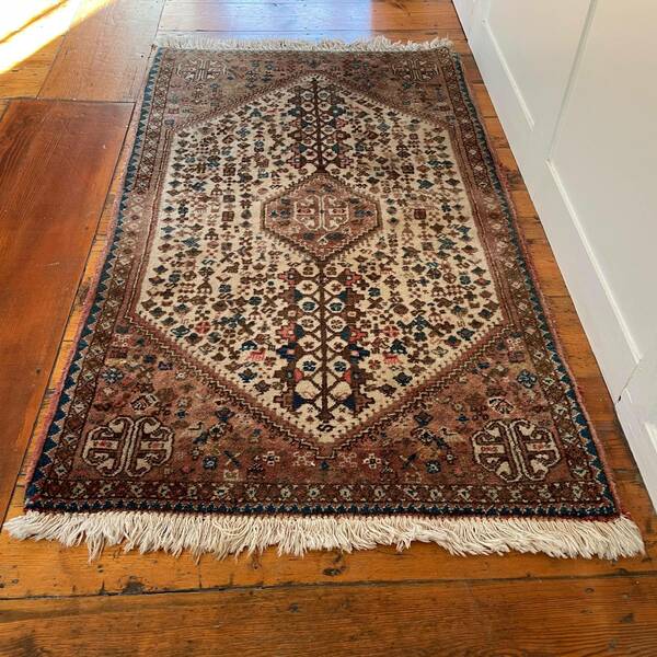 Antique Woven Rug Carpet Mat Rectangle Wool Vintage Pattern Woven Floor Mat Handmade Textile Patterned Pattern Earthy Tones