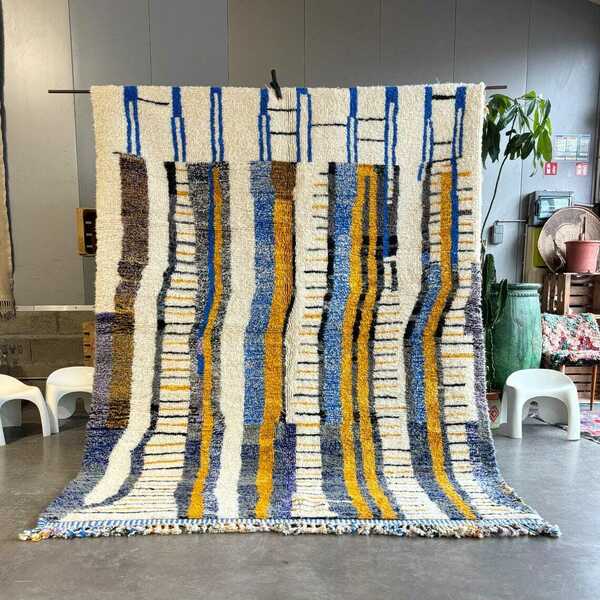 Modern Colorful Moroccan Rug 210x300 Cm , Authentic Moroccan Rug, Berber Carpet, Genuine Wool Rug, Handmade Rug, Colorful Berber Area Rug
