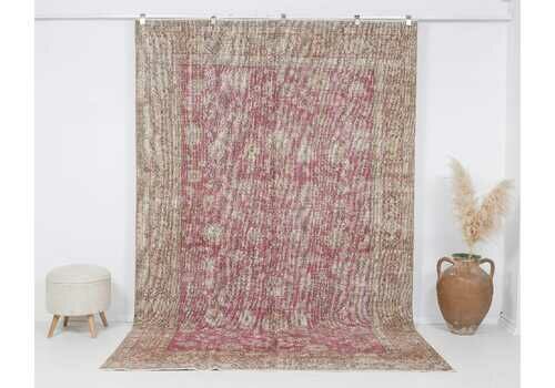 6.5 X 10.1 Feet Vintage Rug, Floral Antique Turkish Rug, Low Pile Rug, Oushak Rug, Anatolian Rug, Area Rug, Living Room Rug, Handmade Rug,