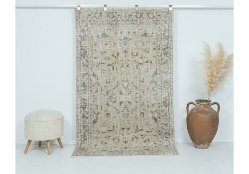 4x7 Turkish Rug, Neutral Vintage Rug, Handmade Rug, Turkish Rug, Antique Rug, Anatolian Rug, Low Pile Rug, Oushak Rug, Kitchen Rug,Muted Rug