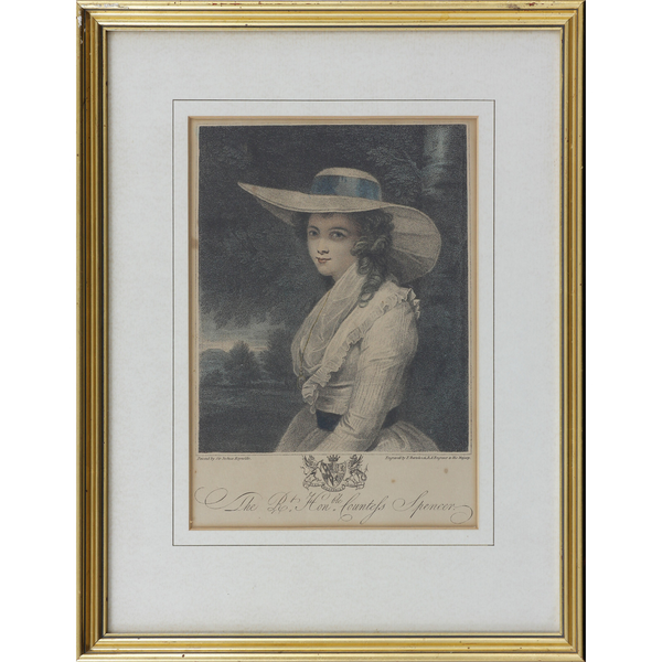 Stipple Engraving By E. Bartolozzi. Countess Spencer