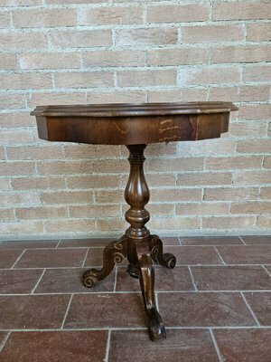 Center Table In Mahogany And Walnut With Maple Inlays, Italy, 1980s