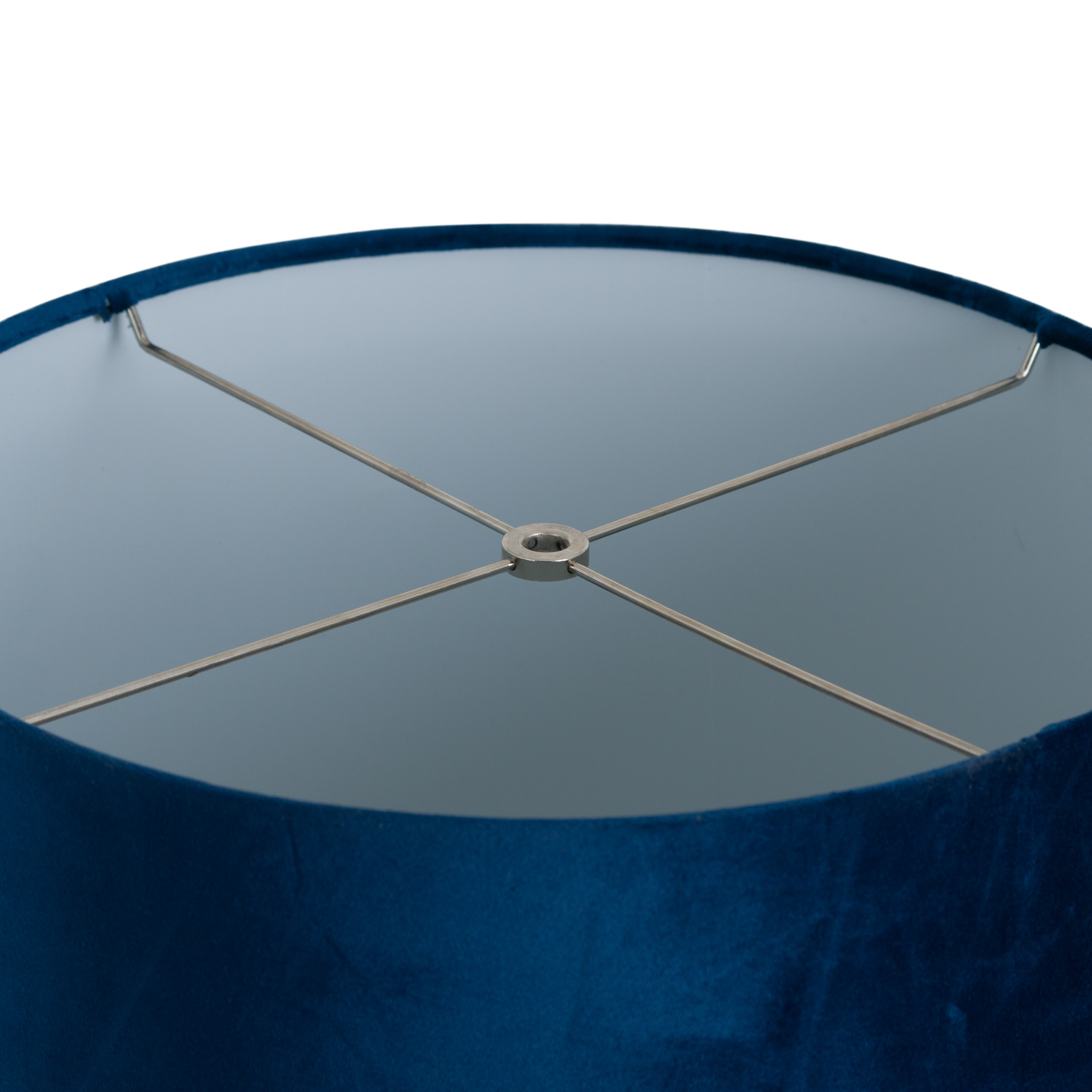 Velvet Navy Blue Round Lamp Shade Drum Table Large