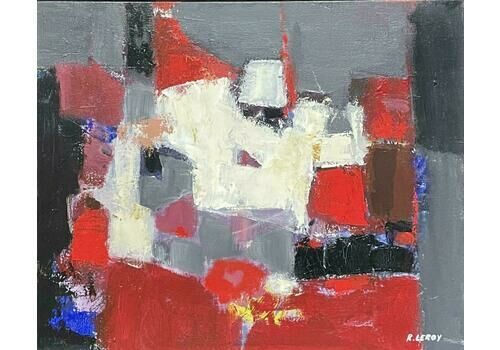 R.Leroyleroy   Stunning Huge French Contemporary Abstract Cubist Painting2000