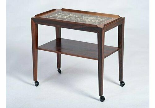 Vintage Danish Serving Cart In Rosewood By Severin Hansen For Haslev Møbelsnedkeri, 1960s