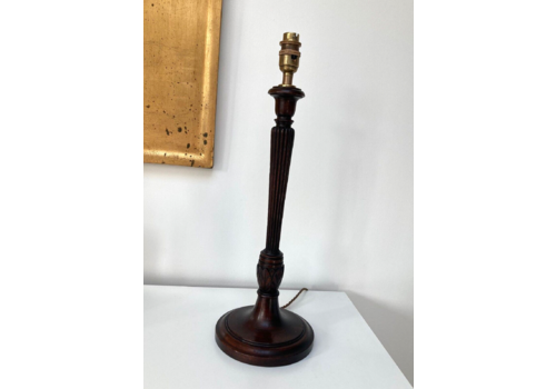 Large Antique Edwardian Mahogany Table Lamp Base C1920s Rewired