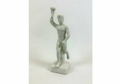 Art Deco Berlin Olympic Games Bisque Torch Bearer Runner Figurine, 1936