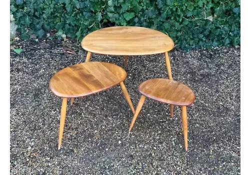Vintage Ercol Model 354 Pebble Nest Of Tables