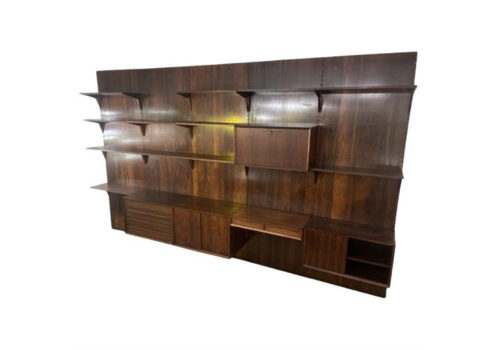 Mid Century Modern Large Wall Unit By Poul Cadovius For Royal System , 1950s