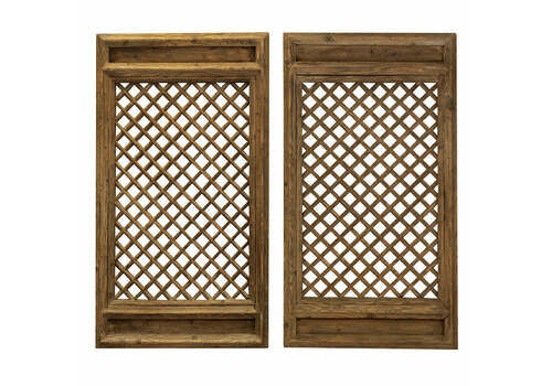 Pair Of Lattice Window Panels, 1900s