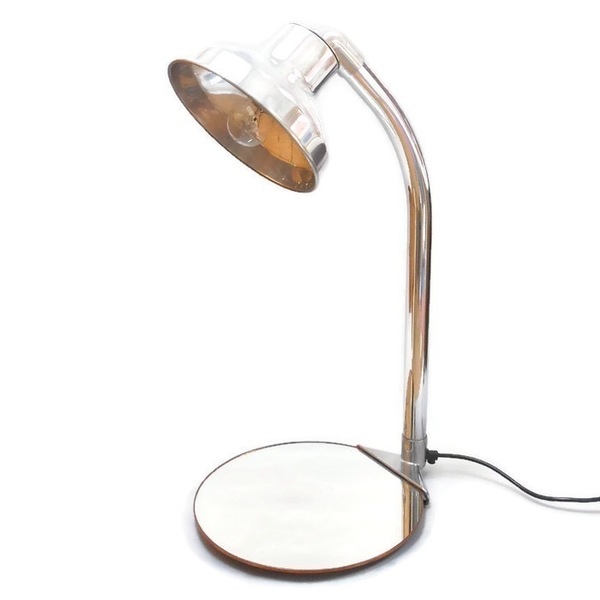 Vintage Silver Spot Lamp With A Round Mirror Base Fiona Bradshaw Designs Vinterior