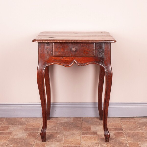 Rustic French Square Occasional Table With Drawer photo furniture