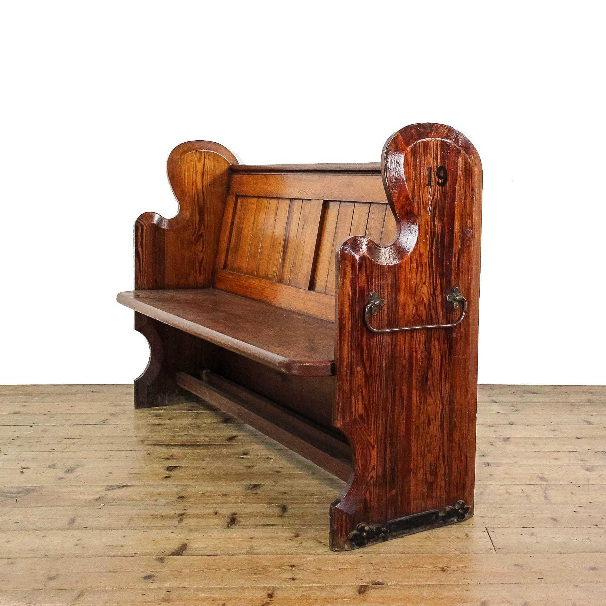 Antique Chapel Pew Pine Bench For Entryway Hallway Furniture