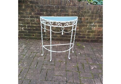 Pretty Painted Vintage Retro Mid Century Occasional Side Table With Mottled Effect Glass Top Light Green
