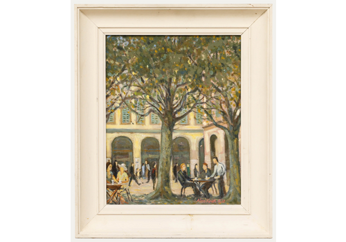 Allan Keith Hill (1910 2000)  Mid 20th Century Oil, Al Fresco Dining