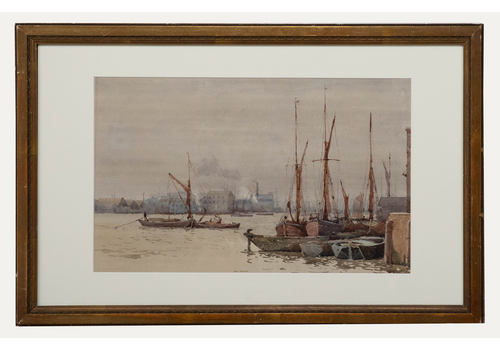 Early 20th Century Watercolour The Shipyard